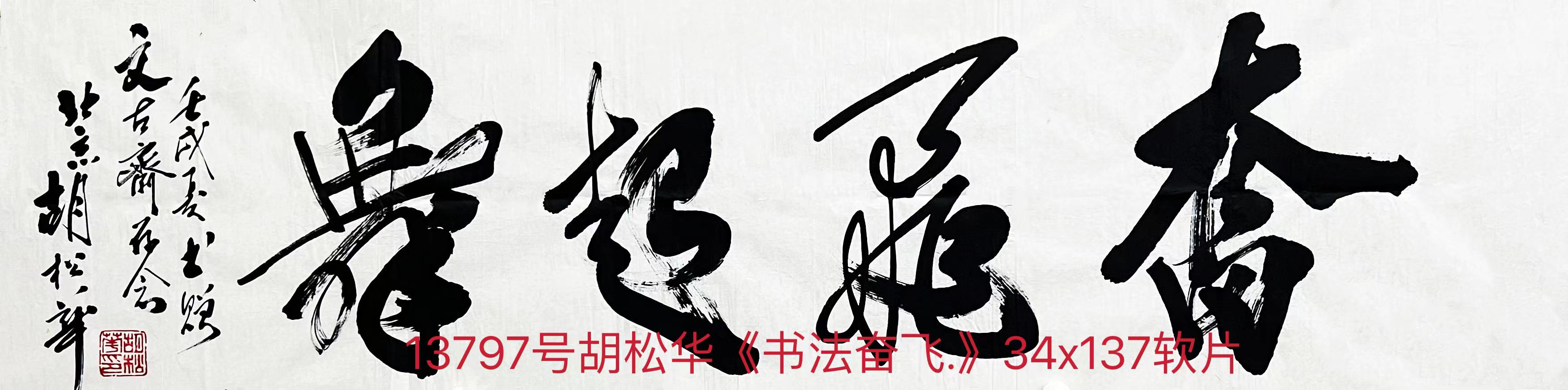 13797号胡松华《书法奋飞.》34x137软片【20220518有上新网站】.jpg