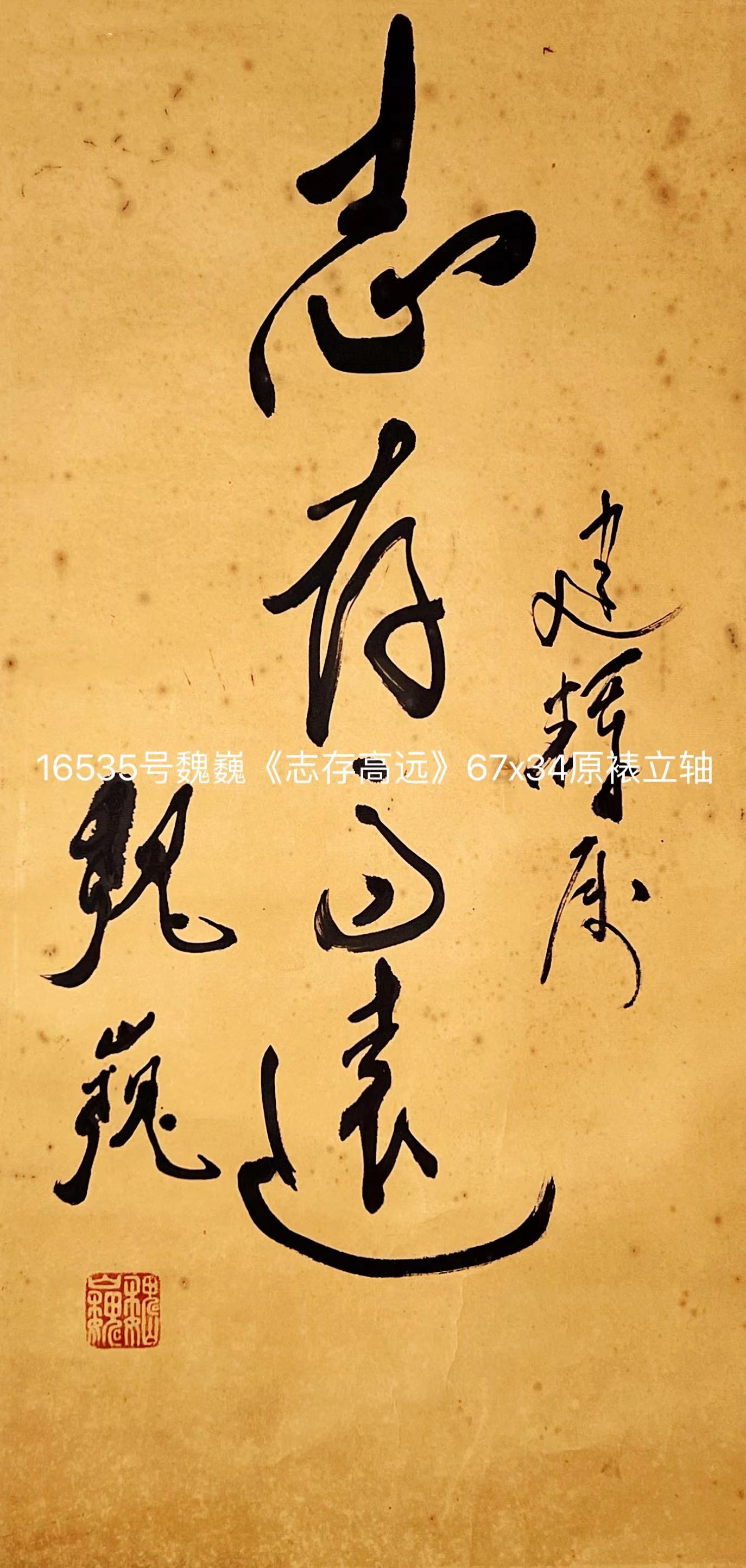 16535号魏巍《志存高远》67x34原裱立轴（4500元胡志安20230224）【】.jpg