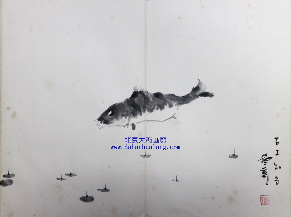 08426号刘万鸣【游】42x55.5册页托片【君子知音】6张册页托片之一2-1【6张共20000元20150522河南周永泉卖我手机13031025619】.JPG
